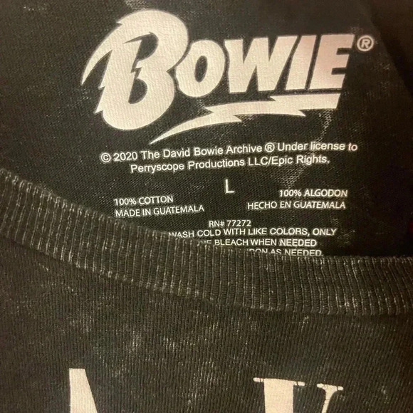 Dark Gray David Bowie Graphic T-Shirt - Picture 2 of 2